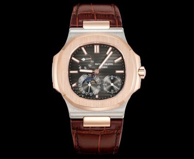 Patek Philippe Nautilus Cal.240PS 40mm Brown Leather Strap Watch